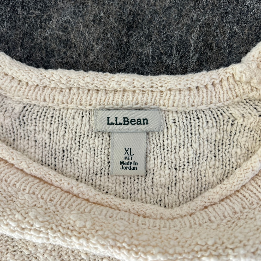 LL Bean Women's XL Petite Midweight Cotton Slub Rollneck Pullover 100% Cotton - Picture 3 of 5